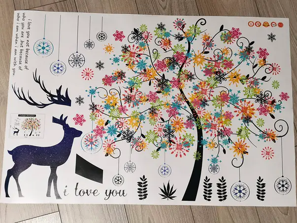 sticker decorativ copac colorat