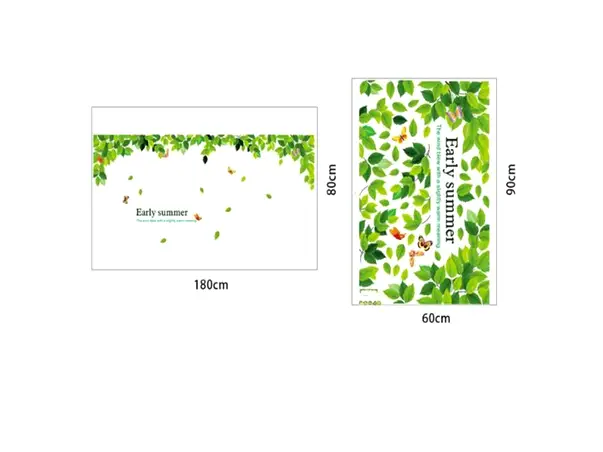 sticker decorativ cu frunze verzi