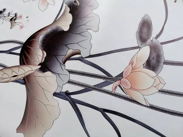 sticker decorativ floare bej gri