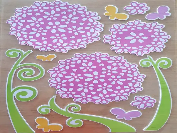sticker decorativ floare roz