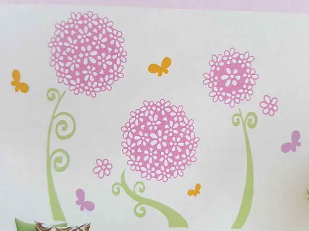 sticker decorativ floare roz