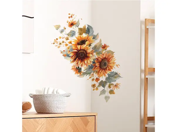 sticker decorativ floarea soarelui pentru perete si mobila