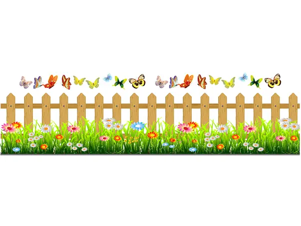 sticker decorativ gard cu flori