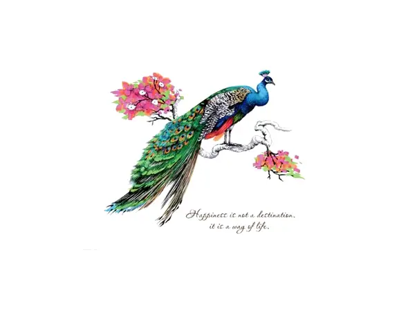 sticker decorativ paun 100 cm