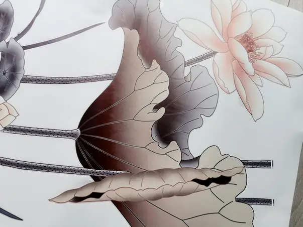 sticker decorativ planta bej