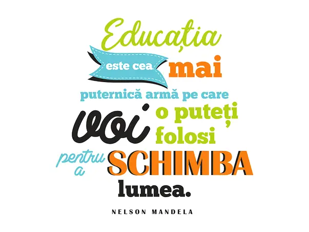 sticker educational citat nelson mandela despre educatie decoratiune pentru scoli s