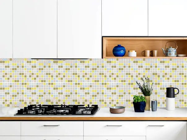 sticker faianta mozaic bej creamy