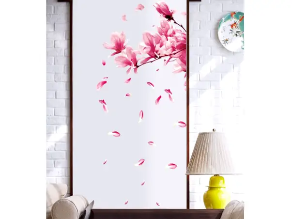 sticker floare magnolie roz