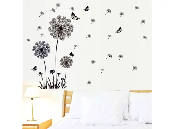 sticker floare neagra folina model papadie