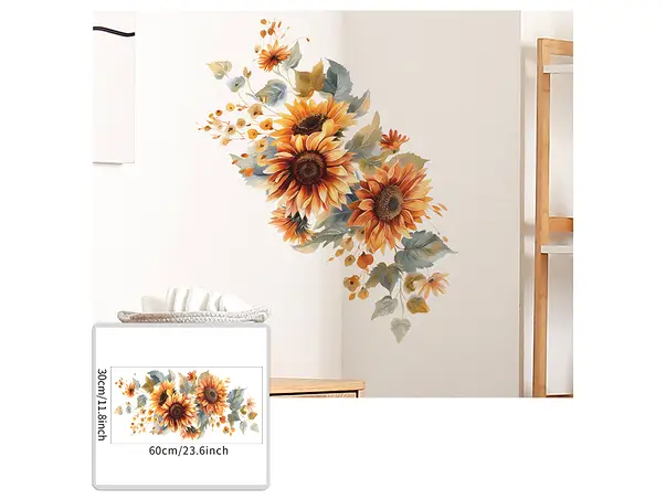 sticker floarea soarelui decor pentru perete si mobila