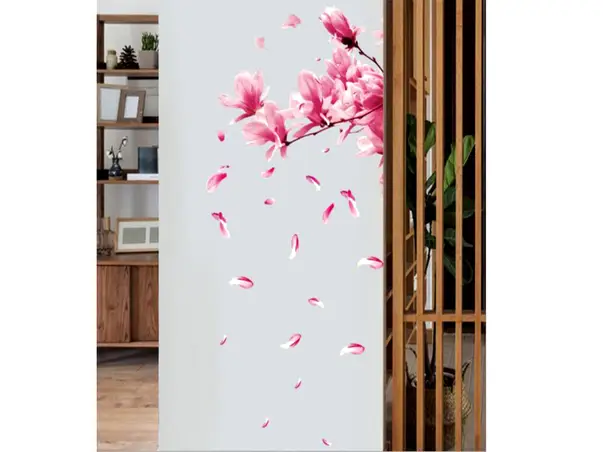 sticker floral folina magnolie roz