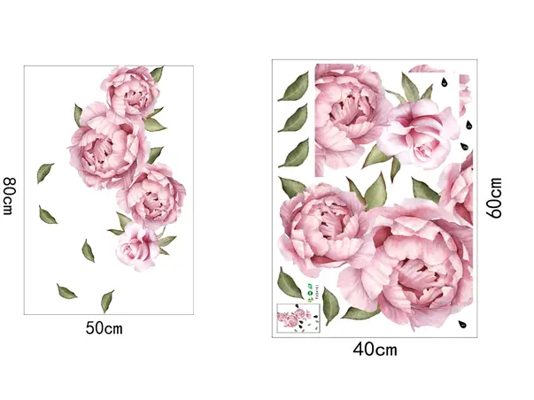 sticker flori mari roz