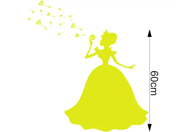 sticker fosforescent printesa cu papadii