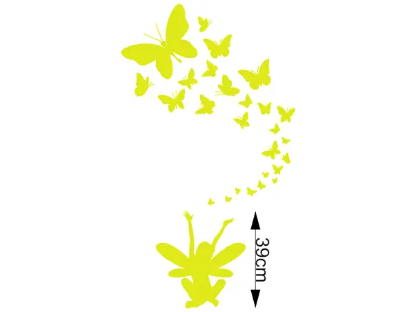 sticker fosforescent zana cu fluturi