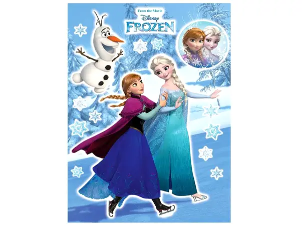 sticker frozen komar ana si elsa pe patine