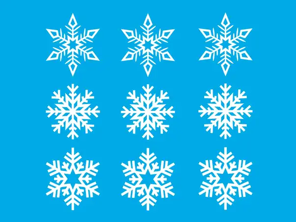 sticker geam craciun fulgi albi set 9 bucati