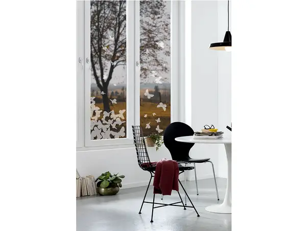 sticker geam fluturi albi