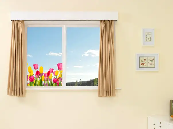 sticker geam folina model lalele colorate set 2 borduri autoadezive