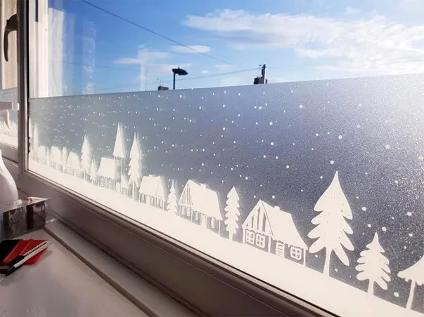 sticker geam static decor iarna