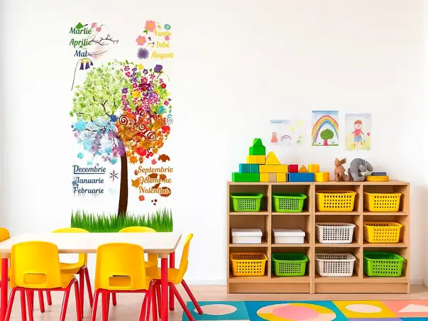 sticker gradinita copacul anotimpurilor si lunile anului