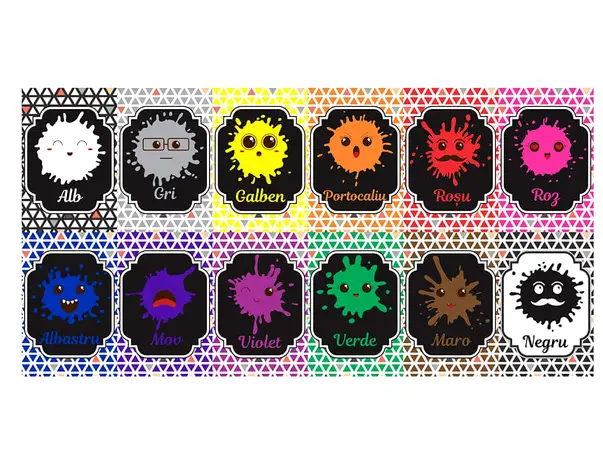 sticker invatam culorile model 2