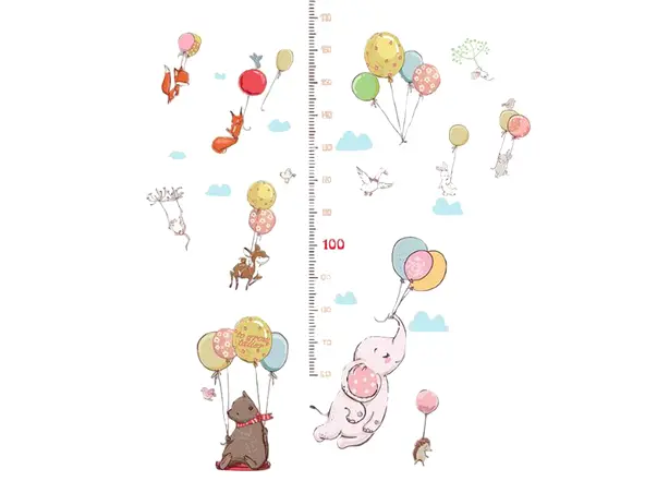 sticker metru copii folina animale watercolor