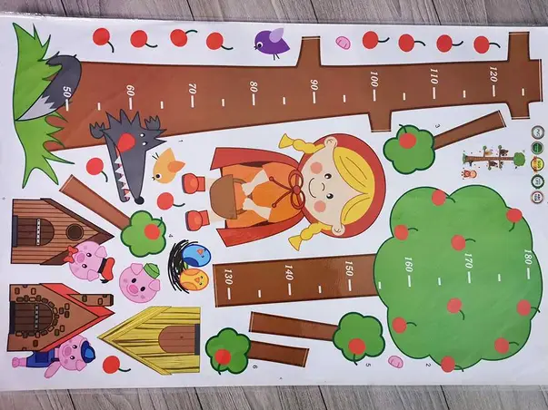 sticker metru copii folina model scufita rosie