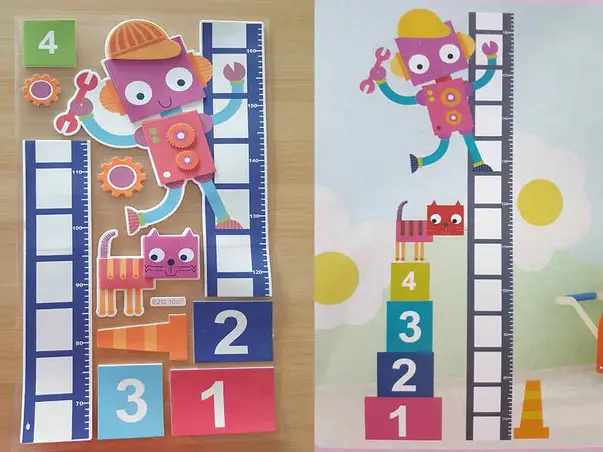 sticker metru copii robot