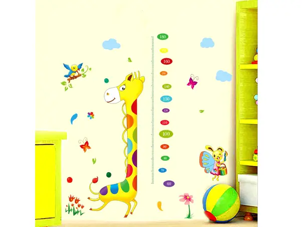 sticker metru inaltime girafa multicolora