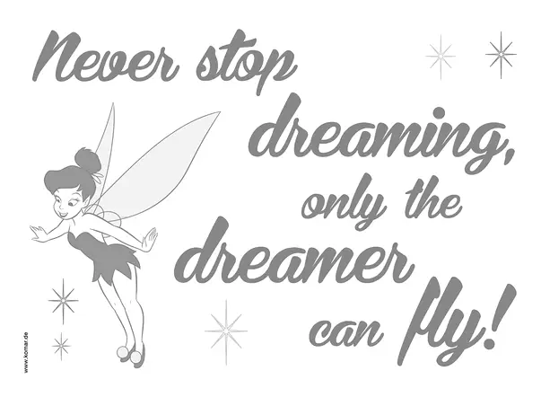 sticker motivational komar never stop dreaming gri