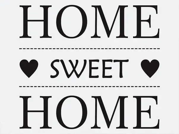 sticker negru home sweet home