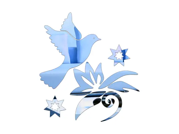 sticker oglinda albastra pasare in zbor