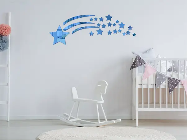 sticker oglinda albastra wish