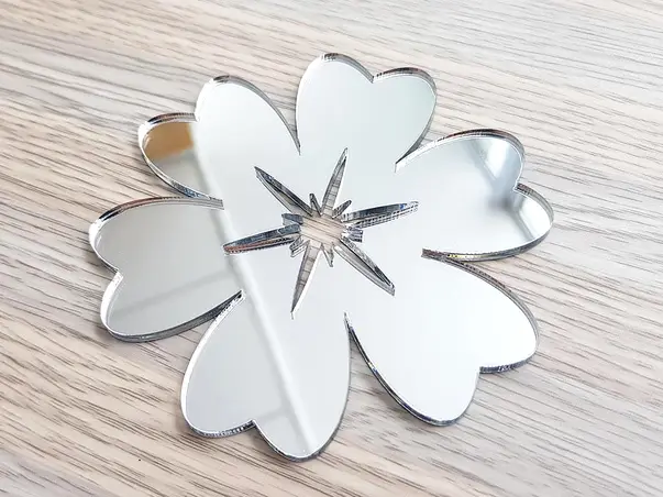 sticker oglinda argintie floare