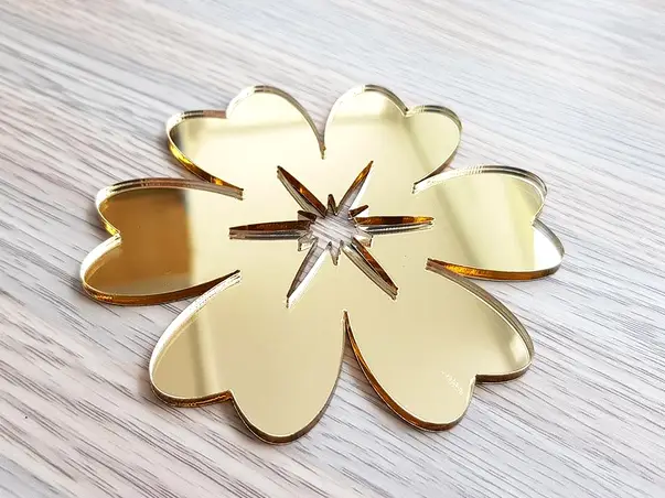 sticker oglinda aurie floare