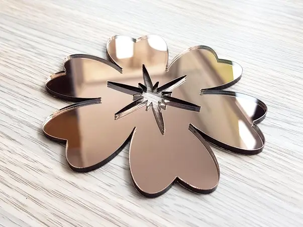 sticker oglinda bronz floare