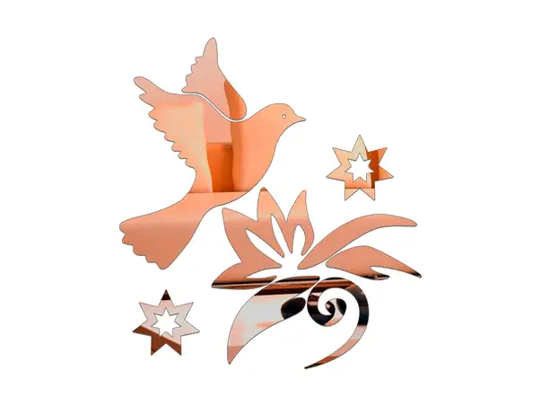 sticker oglinda bronz pasare in zbor