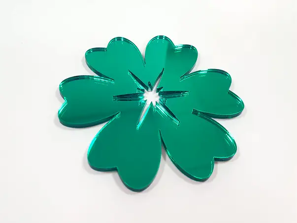 sticker oglinda floare verde