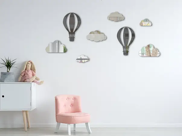 sticker oglinda gri balloons in the sky