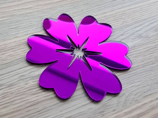 sticker oglinda mov floare