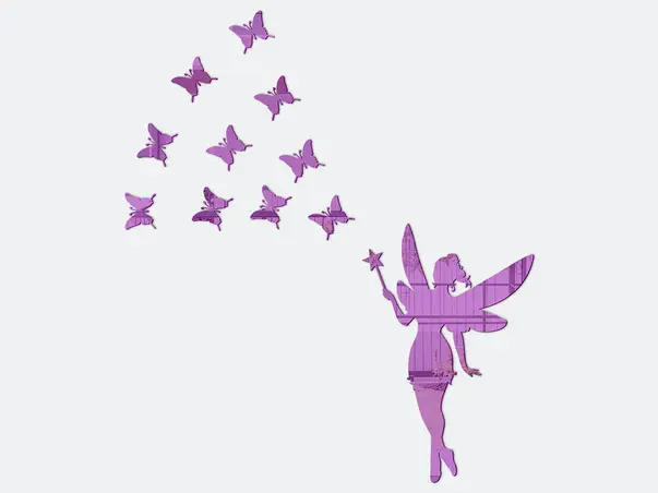 sticker oglinda mov zana fluturilor