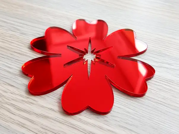 sticker oglinda rosie floare