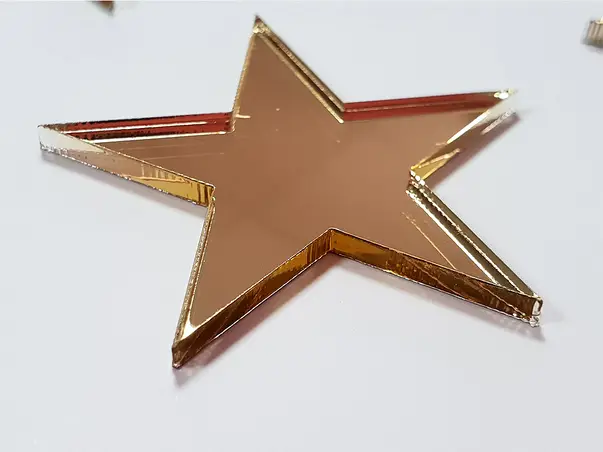 sticker oglinda stea aurie