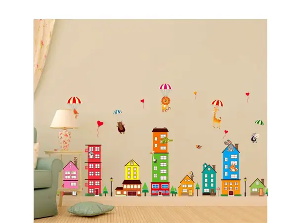 sticker orasul animalelor bordura colorata