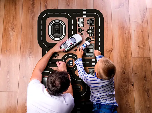 sticker pentru podea sub forma de joc cu harta rutiera trafic urban 50x100cm folina s02