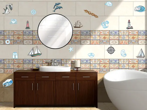 sticker perete baie folina marin 8519