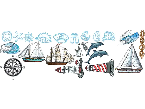 sticker perete baie folina marin1