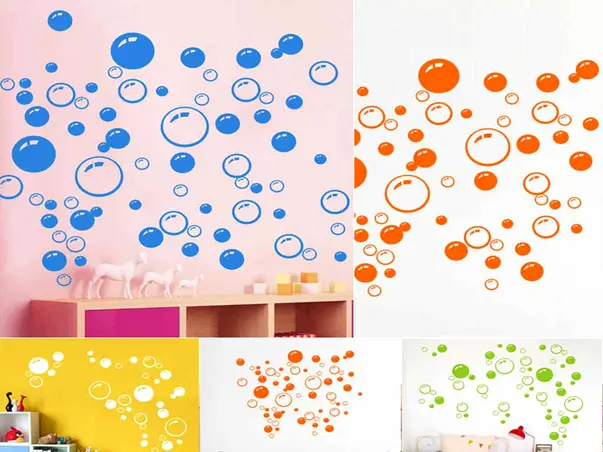 sticker perete bubbles colorate