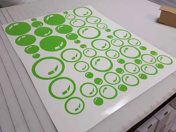 sticker perete bubbles verde