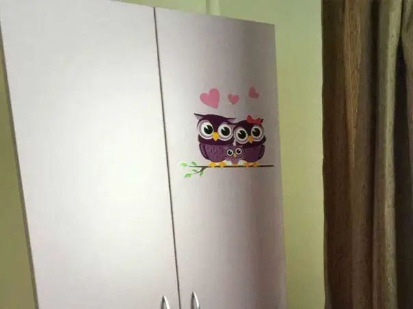 sticker perete bufnite mov